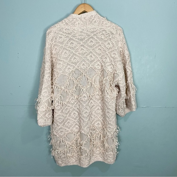Anthropologie Akemi Kin Blanket Cardigan‎ Textured Fringe OS - Picture 5 of 6